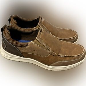 Mens Nunn Bush 1912 Solid Brown Light Weight Slip On Loafers